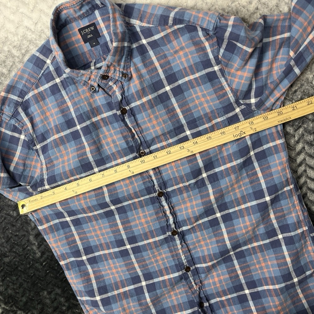 J. Crew Lightweight Flannel Shirt Mens M Blue Plaid Workwear Outdoor - Picture 6 of 10